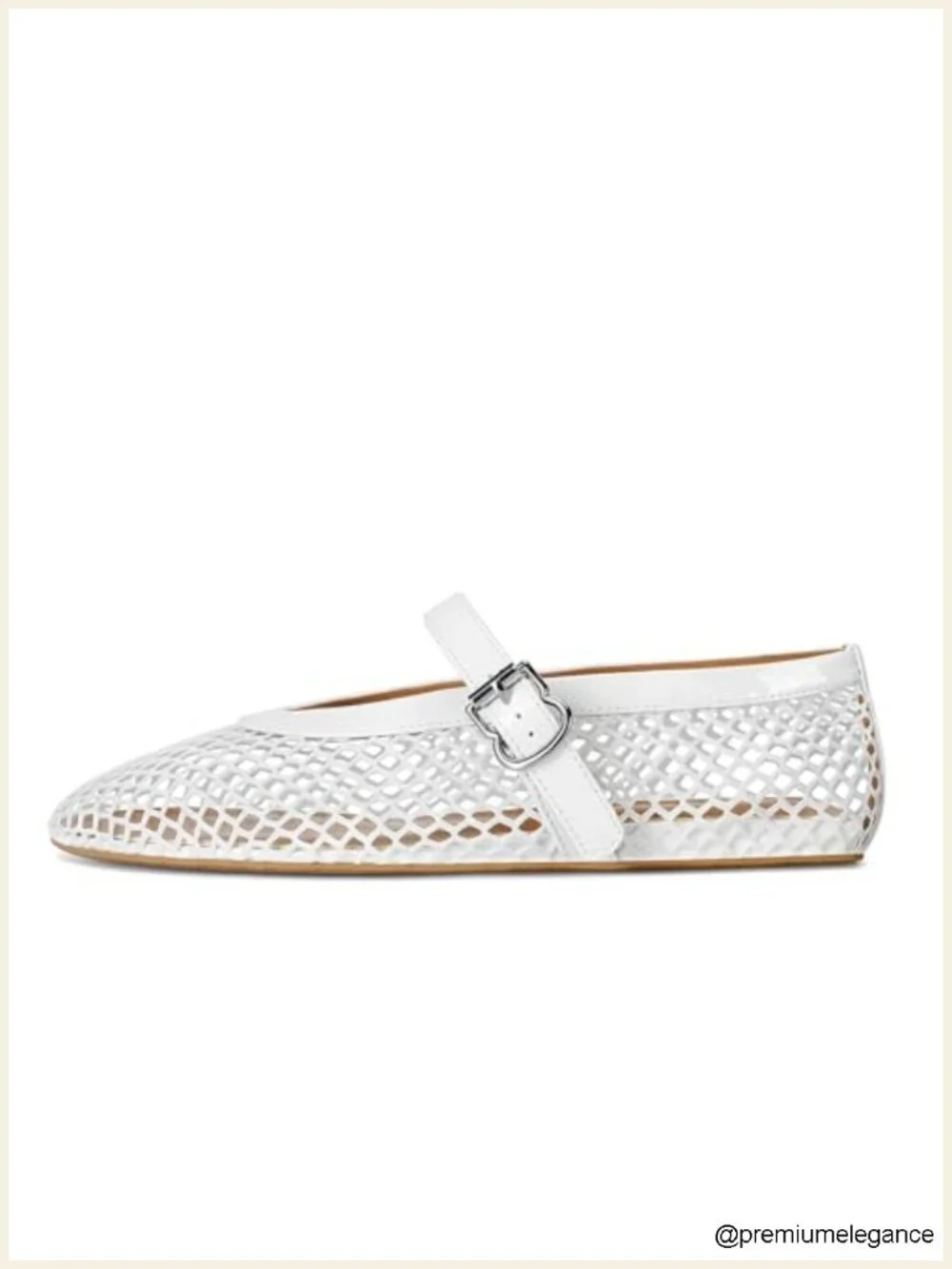 Mesh Ballet Flats Fishnet Ballerina Flats Buckle Strap Mary Jane Casual Dress